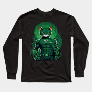 Green cat Long Sleeve T-Shirt